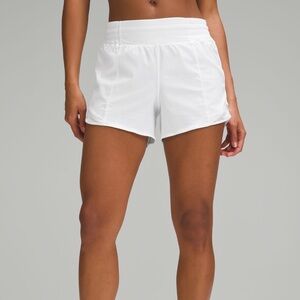 Lululemon Athletica White Hotty Hot Lined Short 4”